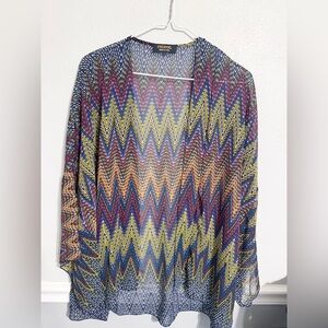 Renee C Phineas Open Kimono Cardigan Navy Medium‎